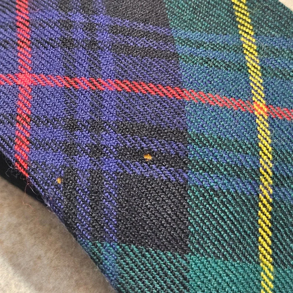 The Scotch House Plaid Wool Woven Necktie Tartan Scotland 70s 80s Vintage Office